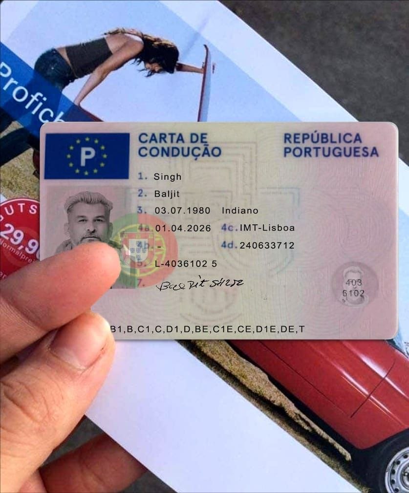 Carta de condução portuguesa emitida pelo IMT — exemplo 5