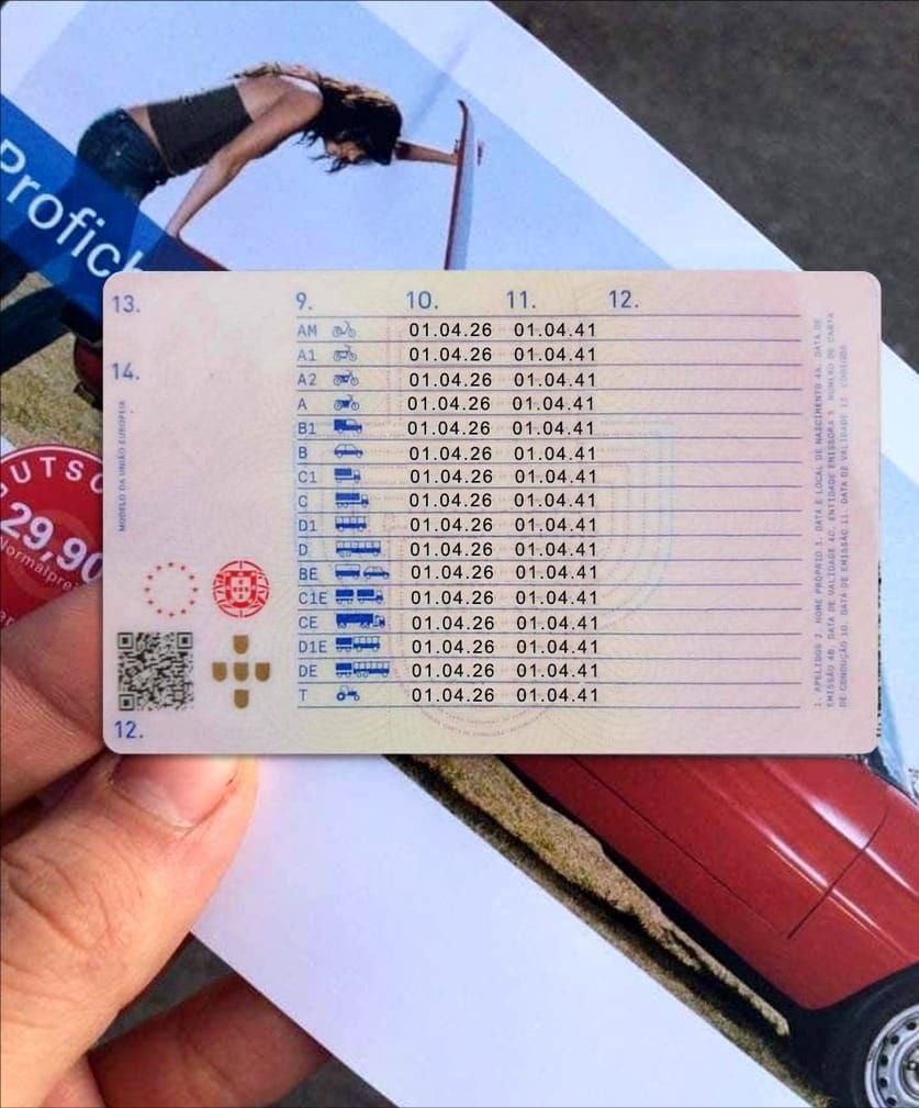 Carta de condução portuguesa emitida pelo IMT — exemplo 8