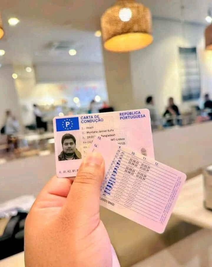 Carta de condução portuguesa emitida pelo IMT — exemplo 4